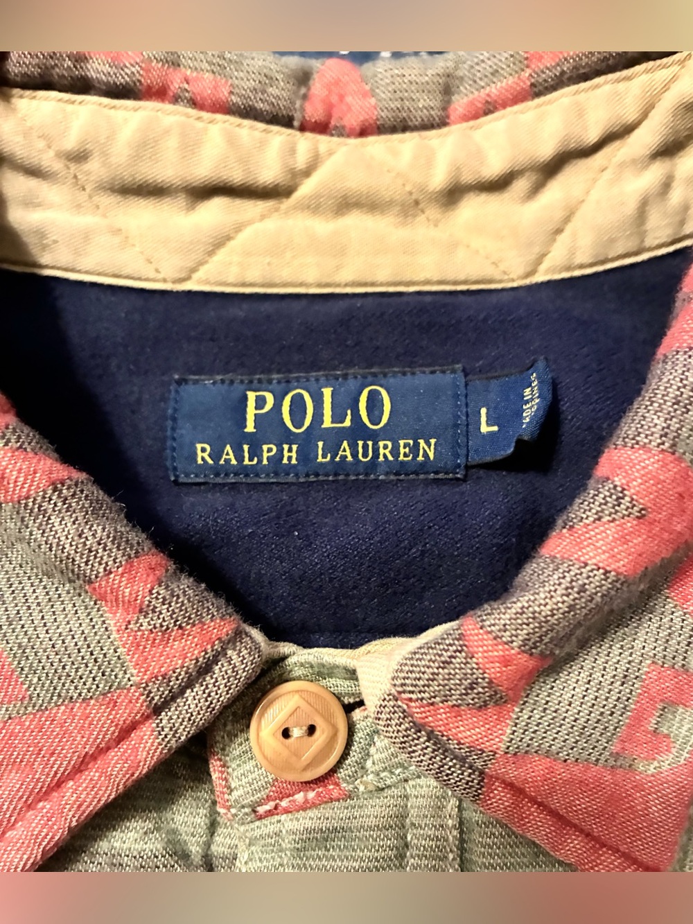 š„š„RAREš„š„POLO RALPH LAUREN LINED QUILTED WESTERN SHIRT/ JACKET- MENāS SIZE LARGE - Picture 10 of 13